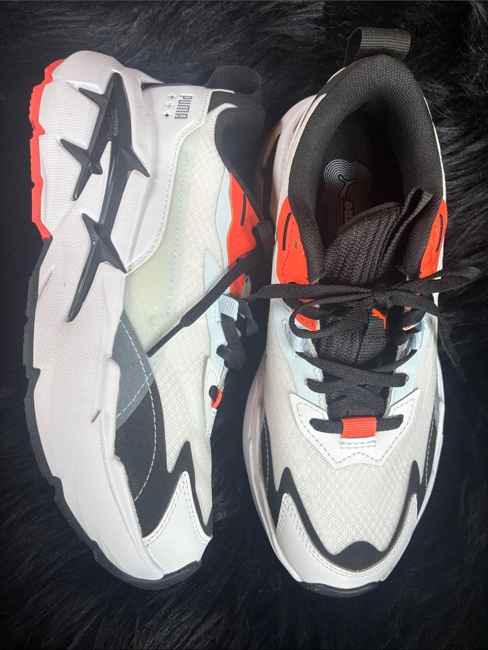 Puma White Black & Orange Women's Running Sneakers
